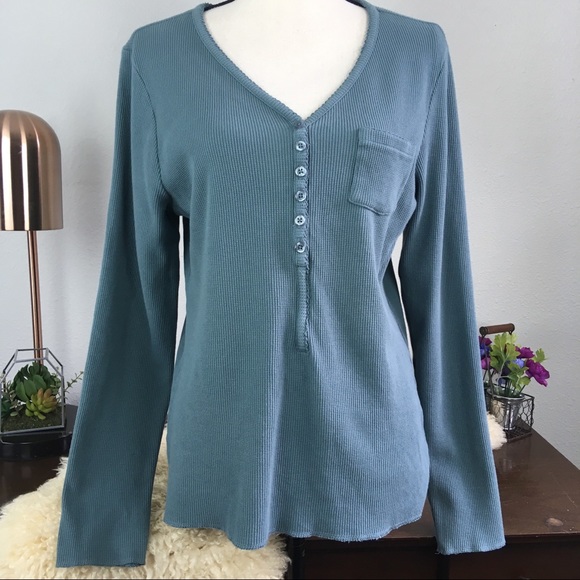 Sundance Tops - Sundance ribbed thermal pocket Henley pullover
